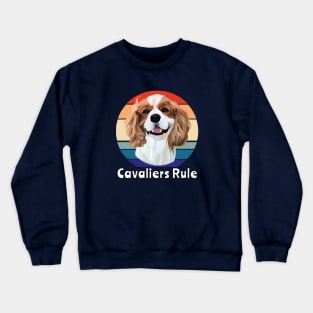 Retro Blenheim Cavalier King Charles Spaniel Gifts Crewneck Sweatshirt